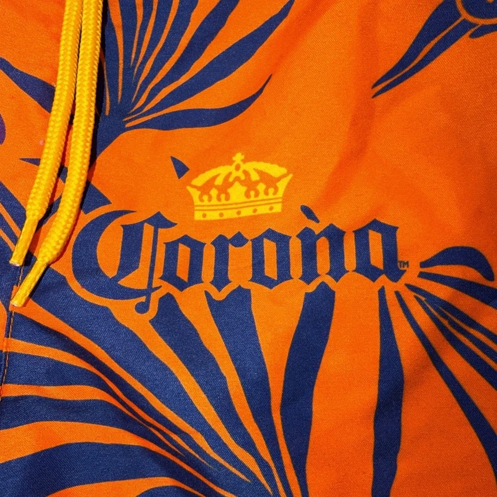 Corona Men's Swimwear Size Large Pool Beach Trunks‎ , Shorts Orange With Blue